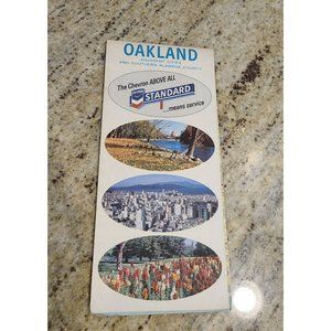 Vintage Chevron Oakland California Southern Almeda City Street Travel Road Map